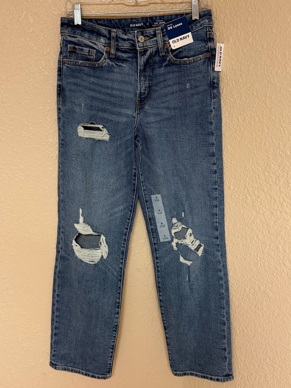 4/$20 Old Navy OG Loose Jeans - Medium Blue Denim